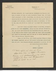 Nachlass Franz Steindachner, Brief (unvollständig) von Deutscher Fischerei-Verein an Franz Steindachner, Inv.Nr. 106.04, Seite 1
